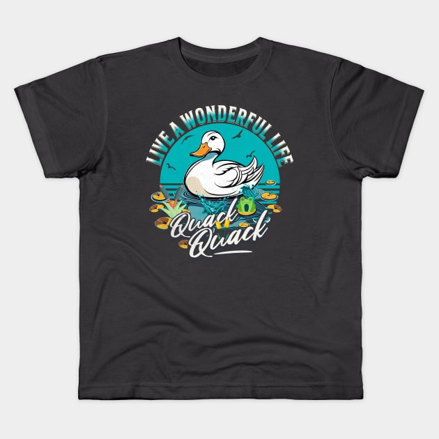 Cute Duck Girls Quack Quack Wonderful Ducks Are Awesome Kids T-Shirt by alcoshirts